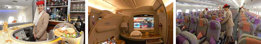 Interior Emirates flights